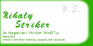 mihaly striker business card